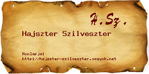 Hajszter Szilveszter névjegykártya